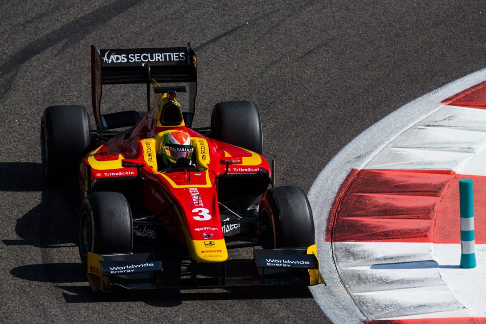 Même équipe, mêmes couleurs : Delétraz lors du test GP2 avec Racing Engineering. C'est avec l'équipe espagnole que Fabio Leimer a été sacré champion de GP2 il y a trois ans. 